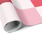 Pink und Red Checkerboard Wrapping Paper Geschenkpapier (Rolleneckpunkt)