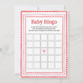 Pink und Red Heart Baby Bingo Spielkarten Einladung (Vorderseite)