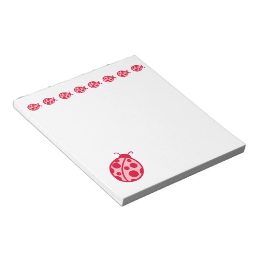 Pink und Red Ladybug Notepad Notizblock (angewinkelt)