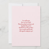 Pink und Red Valentines Baby Shower Girl Einladung (Rückseite)