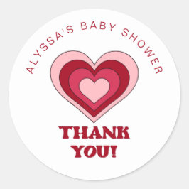Pink und Red Valentine's Day Baby Shower Stickers