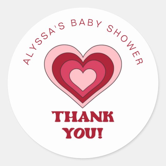 Pink und Red Valentine's Day Baby Shower Stickers (Vorderseite)
