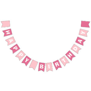 Pink und Rose Mädchen Alles Gute zum Geburtstag Wimpelkette