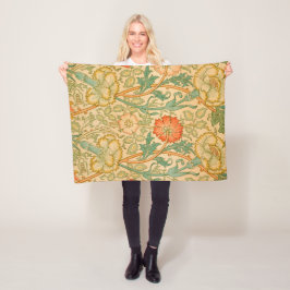 Pink und Rose Muster (von William Morris) Fleecedecke