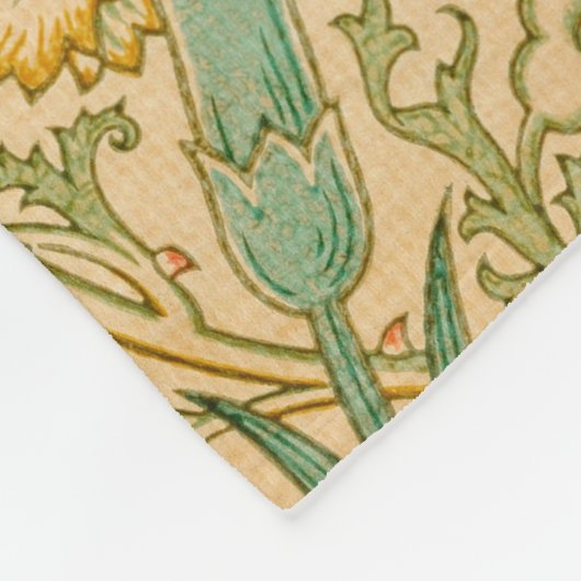 Pink und Rose Muster (von William Morris) Fleecedecke (Ecke)