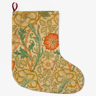 Pink und Rose Muster (von William Morris) Großer Weihnachtsstrumpf