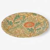 Pink und Rose Muster (von William Morris) Pappteller (Schrägansicht)