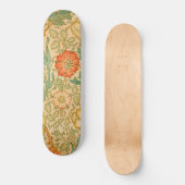 Pink und Rose Muster (von William Morris) Skateboard (Vorderseite)