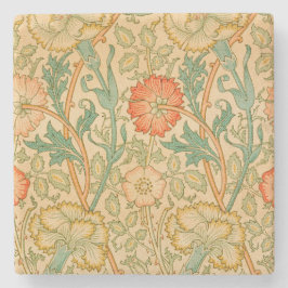 Pink und Rose Muster (von William Morris) Steinuntersetzer
