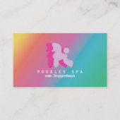 Pink und Rose Poodle Couple Visitenkarte (Vorderseite)