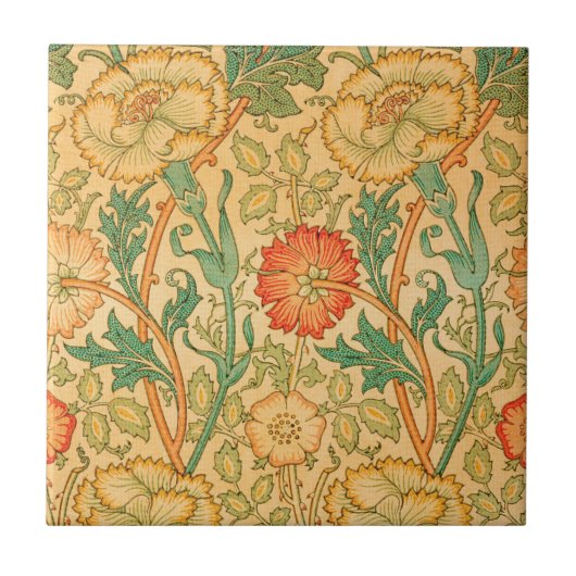 Pink und Rose von William Morris Fliese (Vorderseite)