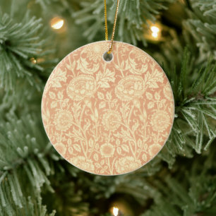 Pink und Rose von William Morris, Vintage Blumen Keramik Ornament
