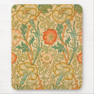 Pink- und Rosenmuster (von William Morris) Mousepad