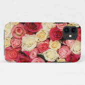 Pink und Rote Rose iPhone Case (Rückseite (Horizontal))