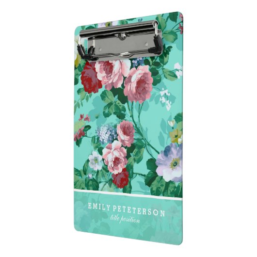 Pink und Rote Rose Muster Mini Klemmbrett (Gewinkelt2)