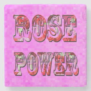 Pink- und rote Rosen Power, Steinuntersetzer