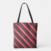 Pink und Ruby Diagonal Stripe Tasche (Rückseite)