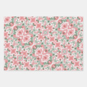 Pink und Sage Muster Geschenkpapier Set (Vorderseite)