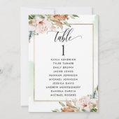 Pink und Sage Sitzplan Karten mit Gästebamen (Rückseite)