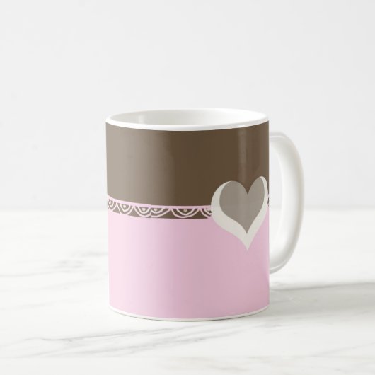 Pink und Schokolade Kaffeetasse (VorderseiteRechts)
