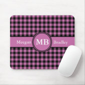 Pink und Schwarz als Gingham individuell einstellb Mousepad (Mit Mouse)