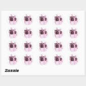 Pink und Schwarz-Beipackzettel Runder Aufkleber (Blatt)