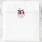 Pink und Schwarz-Beipackzettel Runder Aufkleber (Tasche)