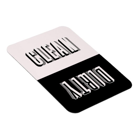 Pink und Schwarz Block Moderne Typografie Geschirr Magnet (Rechte Seite)