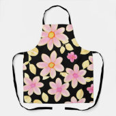 Pink und Schwarz-Blume-Muster Schürze (Vorderseite)
