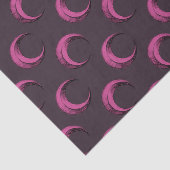 Pink und Schwarz Crescent Moons Muster Halloween Seidenpapier (Detail)