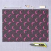 Pink und Schwarz Crescent Moons Muster Halloween Seidenpapier (Handwerk)
