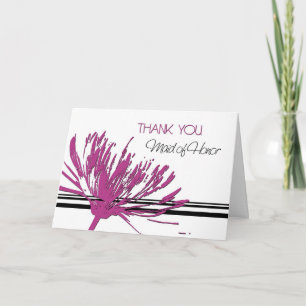 Pink und Schwarz Danke Trauzeugin Card