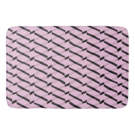 Pink und schwarz Geometrisches Muster Badematte
