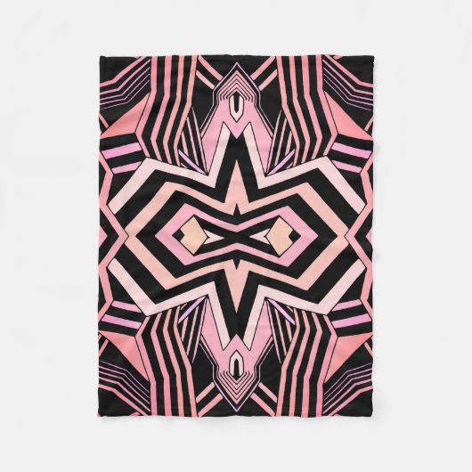 Pink und Schwarz Geometrisches Muster (einstellbar Fleecedecke (Vorderseite)