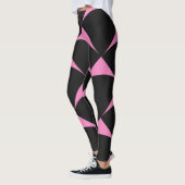 Pink und Schwarz Geometrisches Muster Leggings (Links)