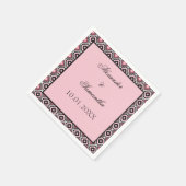 Pink und Schwarz Geometrisches Muster Serviette (Ecke)
