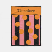 Pink und schwarz gestreiftes Fleeceblatt Fleecedecke (Vorderseite)