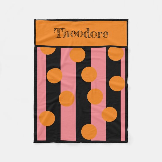 Pink und schwarz gestreiftes Fleeceblatt Fleecedecke (Vorderseite)