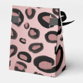 Pink und schwarz gestrichene Cheetah Leopard Druck Geschenkschachtel (Rückseite)