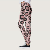 Pink und schwarz gestrichene Cheetah Leopard Druck Leggings (Links)