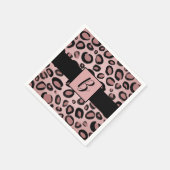 Pink und schwarz gestrichene Cheetah Leopard Druck Serviette (Ecke)