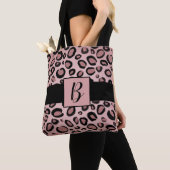 Pink und schwarz gestrichene Cheetah Leopard Druck Tasche (Von Nahem)