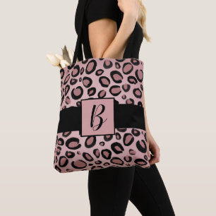 Pink und schwarz gestrichene Cheetah Leopard Druck Tasche