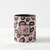 Pink und schwarz gestrichene Cheetah Leopard Druck Tasse (Zentrum)