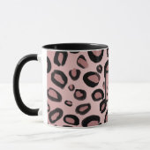 Pink und schwarz gestrichene Cheetah Leopard Druck Tasse (Links)