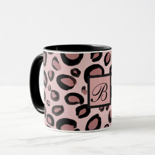 Pink und schwarz gestrichene Cheetah Leopard Druck Tasse