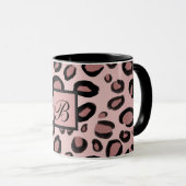 Pink und schwarz gestrichene Cheetah Leopard Druck Tasse (VorderseiteRechts)