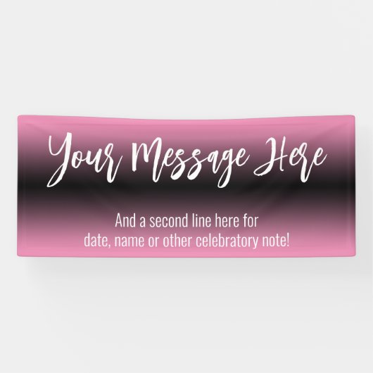 Pink und schwarz Gradient Ombre Hinzufügen Sie Ihr Banner (Horizontal)