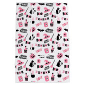 Pink und Schwarz Halloween-Geschenktasche Mittlere Geschenktüte (Rückseite)