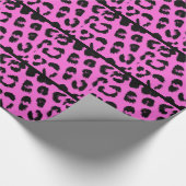 Pink und Schwarz-Leopard-Muster Geschenkpapier (Ecke)